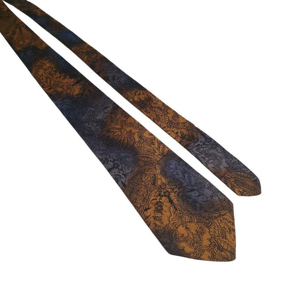 Guy Laroche Couture All Silk Paisley Tie Orange Purple Italy Elegant Design